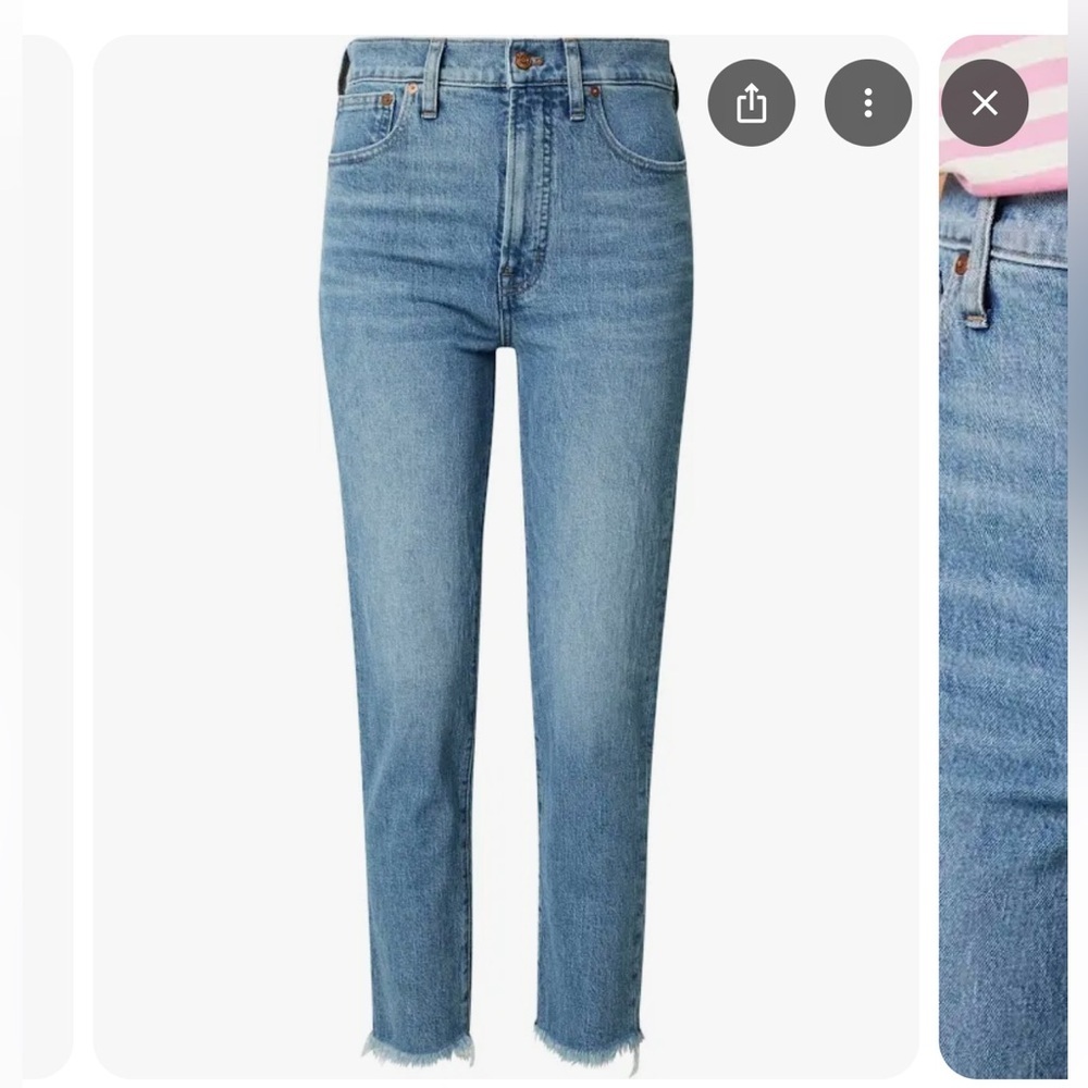 Madewell Women’s Perfect Vintage Jean High Rise Raw Hem Size 25 NWOT - Picture 2 of 16